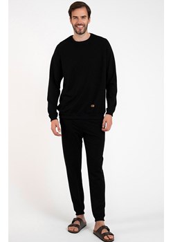 Bawełniany komplet dresowy męski czarny Hektor, Kolor czarny, Rozmiar S, Italian Fashion ze sklepu Intymna w kategorii Piżamy męskie - zdjęcie 165041812