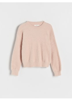 Reserved - Sweter z dzianiny z długim włosem - brudny róż ze sklepu Reserved w kategorii Swetry dziewczęce - zdjęcie 165043931