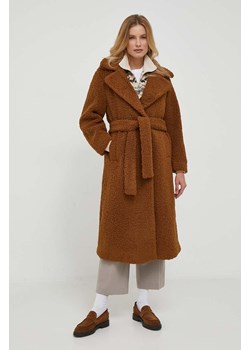 Sisley płaszcz damski kolor brązowy przejściowy oversize ze sklepu ANSWEAR.com w kategorii Płaszcze damskie - zdjęcie 165044064