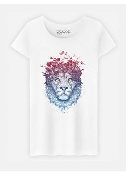 WOOOP Koszulka &quot;Floral Lion&quot; w kolorze białym ze sklepu Limango Polska w kategorii Bluzki damskie - zdjęcie 165096244