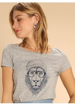 WOOOP Koszulka &quot;Cool Lion&quot; w kolorze szarym ze sklepu Limango Polska w kategorii Bluzki damskie - zdjęcie 165097252