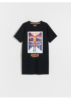 Reserved - Koszula nocna Stranger Things - czarny ze sklepu Reserved w kategorii Piżamy dziecięce - zdjęcie 165142741