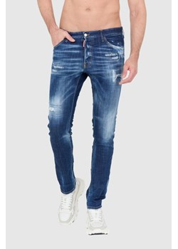 DSQUARED2 Granatowe jeansy z przetarciami, Wybierz rozmiar 48 ze sklepu outfit.pl w kategorii Jeansy męskie - zdjęcie 165142953