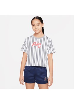 T-shirt dla dużych dzieci (dziewcząt) Paris Saint-Germain - Biel ze sklepu Nike poland w kategorii Bluzki dziewczęce - zdjęcie 165143493