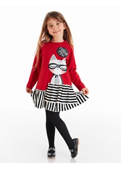 Denokids Sukienka &quot;Meow&quot; w kolorze czerwono-biało-czarnym ze sklepu Limango Polska w kategorii Sukienki dziewczęce - zdjęcie 165153830