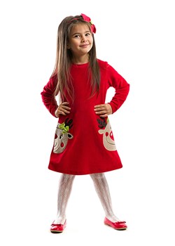 Denokids Sukienka &quot;Twin Deers&quot; w kolorze czerwonym ze sklepu Limango Polska w kategorii Sukienki dziewczęce - zdjęcie 165153900