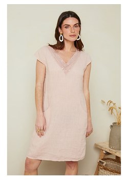 Le Monde du Lin Lniana sukienka w kolorze jasnoróżowym ze sklepu Limango Polska w kategorii Sukienki - zdjęcie 165154623