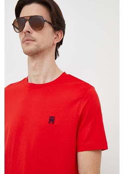 Tommy Hilfiger t-shirt bawełniany męski kolor czerwony z aplikacją MW0MW33987 ze sklepu ANSWEAR.com w kategorii T-shirty męskie - zdjęcie 165161124