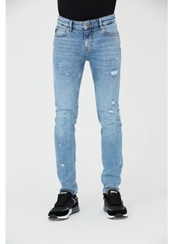 JUST CAVALLI Niebieskie jeansy Super Slim Chain, Wybierz rozmiar 31 ze sklepu outfit.pl w kategorii Jeansy męskie - zdjęcie 165162434