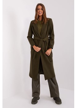 Khaki długi płaszcz z paskiem OCH BELLA ze sklepu 5.10.15 w kategorii Płaszcze damskie - zdjęcie 165164582