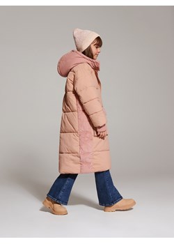 Reserved - Pikowany płaszcz z kapturem - beżowy ze sklepu Reserved w kategorii Płaszcze dziewczęce - zdjęcie 165165064