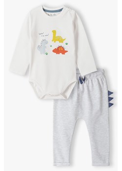 Komplet niemowlęcy Dino - body i spodnie dresowe ze sklepu 5.10.15 w kategorii Komplety niemowlęce - zdjęcie 165177970