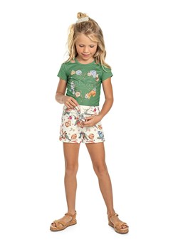 Komplet dziewczęcy na lato dla dziewczynki  - t-shirt z nadrukiem + spodenki ze sklepu 5.10.15 w kategorii Komplety dziewczęce - zdjęcie 165178463