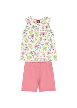Komplet dziewczęcy t-shirt w kwiatki i różowe spodenki ze sklepu 5.10.15 w kategorii Komplety niemowlęce - zdjęcie 165181151
