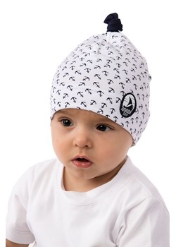 Czapka niemowlęca biała z marynarskim motywem ze sklepu 5.10.15 w kategorii Czapki dziecięce - zdjęcie 165182373