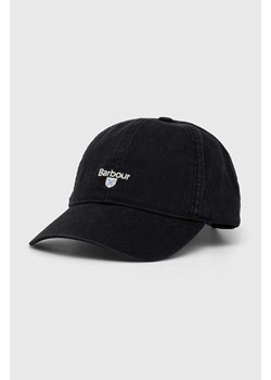 Barbour czapka z daszkiem bawełniana kolor czarny z aplikacją ze sklepu PRM w kategorii Czapki z daszkiem męskie - zdjęcie 165192944