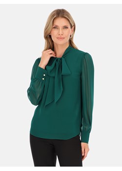 Zielona bluzka damska z szarfą L'AF Pola ze sklepu Eye For Fashion w kategorii Bluzki damskie - zdjęcie 165193944