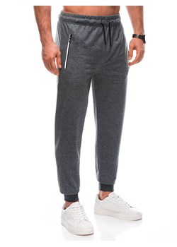 Spodnie męskie dresowe 1430P - szare ze sklepu Edoti w kategorii Spodnie męskie - zdjęcie 165193983