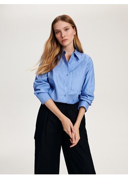 Reserved - Bawełniana koszula - jasnoniebieski ze sklepu Reserved w kategorii Koszule damskie - zdjęcie 165194333