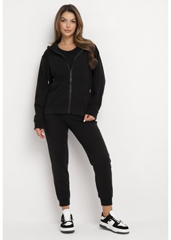 Czarny 2-częściowy Komplet Dresowy z Bluzą i Spodniami Seraphelle ze sklepu Born2be Odzież w kategorii Dresy damskie - zdjęcie 165198373