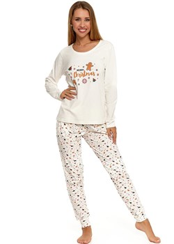 Bawełniana piżama damska świąteczna ecru PDD5000-006, Kolor ecru, Rozmiar L, Moraj ze sklepu Intymna w kategorii Piżamy damskie - zdjęcie 165207782