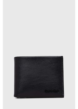 Calvin Klein portfel skórzany męski kolor czarny ze sklepu ANSWEAR.com w kategorii Portfele męskie - zdjęcie 165211240