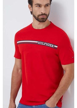 Tommy Hilfiger t-shirt bawełniany męski kolor czerwony z nadrukiem MW0MW33688 ze sklepu ANSWEAR.com w kategorii T-shirty męskie - zdjęcie 165211322