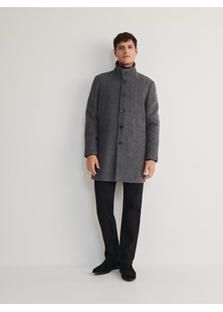 Reserved - Klasyczny płaszcz z wełną - czarny ze sklepu Reserved w kategorii Płaszcze męskie - zdjęcie 165236141