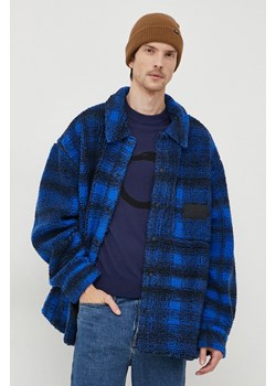 Calvin Klein Jeans kurtka koszulowa kolor niebieski przejściowa oversize ze sklepu ANSWEAR.com w kategorii Kurtki męskie - zdjęcie 165236742