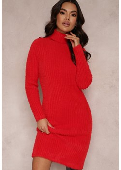 Czerwona Sukienka Dzianinowa Wełniana Zolfi ze sklepu Renee odzież w kategorii Sukienki - zdjęcie 165245370