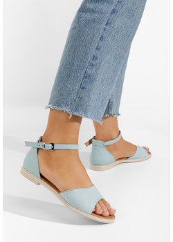 Niebieski sandały damskie skórzane Montela ze sklepu Zapatos w kategorii Sandały damskie - zdjęcie 165297350