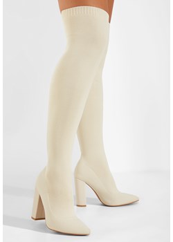 Beżowe długie kozaki za kolano Herrera ze sklepu Zapatos w kategorii Kozaki damskie - zdjęcie 165297404