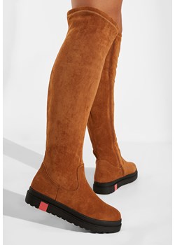 Camelowe kozaki za kolano płaskie Esme ze sklepu Zapatos w kategorii Kozaki damskie - zdjęcie 165297534