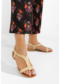 Żółte sandały damskie skórzane Nocella ze sklepu Zapatos w kategorii Sandały damskie - zdjęcie 165297840