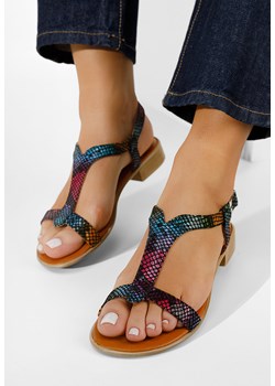 Wielokolorowy sandały damskie skórzane Nocella ze sklepu Zapatos w kategorii Sandały damskie - zdjęcie 165297984