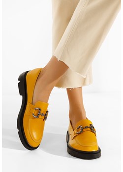 Żółte mokasyny damskie skórzane Duquesa V2 ze sklepu Zapatos w kategorii Mokasyny damskie - zdjęcie 165298040