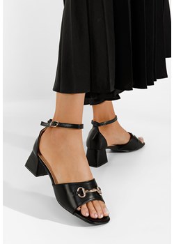 Czarne sandały na słupku Karia ze sklepu Zapatos w kategorii Sandały damskie - zdjęcie 165298071