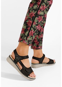 Czarne sandały na koturnie Alsanda ze sklepu Zapatos w kategorii Sandały damskie - zdjęcie 165298090