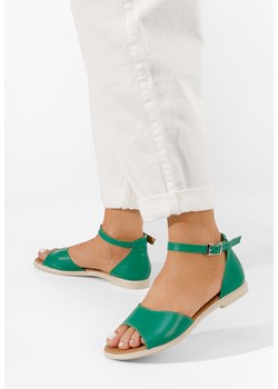 Zielone sandały skórzane Montela ze sklepu Zapatos w kategorii Sandały damskie - zdjęcie 165298151