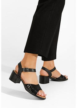 Czarne sandały damskie skórzane Thalesia ze sklepu Zapatos w kategorii Sandały damskie - zdjęcie 165298352