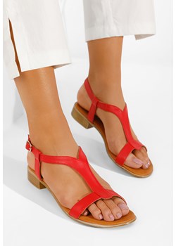 Czerwone sandały damskie skórzane Nocella ze sklepu Zapatos w kategorii Sandały damskie - zdjęcie 165298993
