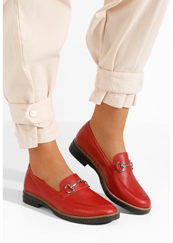 Czerwone eleganckie mokasyny damskie Evadne ze sklepu Zapatos w kategorii Mokasyny damskie - zdjęcie 165299070