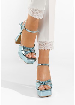 Niebieski sandały na słupku i platformie Phoebe ze sklepu Zapatos w kategorii Sandały damskie - zdjęcie 165299232