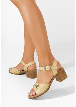 Żółte sandały damskie skórzane Deandra ze sklepu Zapatos w kategorii Sandały damskie - zdjęcie 165299243