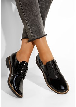 Czarne oxfordy damskie skórzane Otivera V3 ze sklepu Zapatos w kategorii Półbuty damskie - zdjęcie 165299330