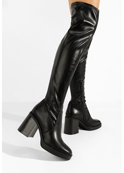 Czarne długie kozaki za kolano Keeva ze sklepu Zapatos w kategorii Kozaki damskie - zdjęcie 165299421