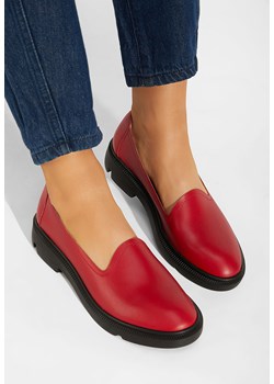 Czerwone półbuty damskie skórzane Manara ze sklepu Zapatos w kategorii Półbuty damskie - zdjęcie 165299451