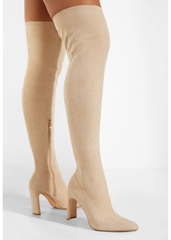 Beżowe długie kozaki za kolano Donia ze sklepu Zapatos w kategorii Kozaki damskie - zdjęcie 165299453