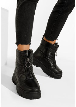Czarne botki zimowe damskie Fergie ze sklepu Zapatos w kategorii Botki - zdjęcie 165299460