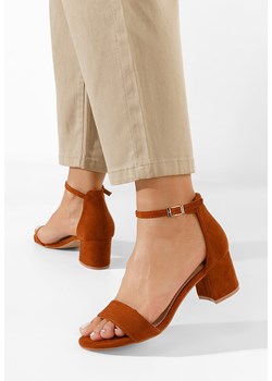 Brązowe sandały na słupku Nomeria ze sklepu Zapatos w kategorii Sandały damskie - zdjęcie 165299481